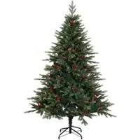 vidaXL Kunstmatige Hinged Kerstboom 210 cm PVC en Metalen Groen