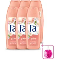 Fa 6 x - Douchecrème - Divine Moments - Verzorgen & Voeden - Verfrissend - 250 ml - Bulkverpakking - Douchecrème - Douchemop - Camelia