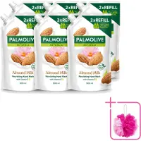 Palmolive 6 x – Handzeep Navulling – Naturals Almond Milk – 500 ml - Bulkverpakking - Handzeep navulling - Douchemop - Amandelmelk
