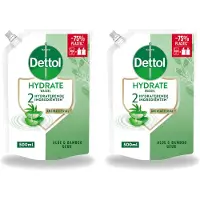 Dettol 2 x - Handzeep Navulling - Hydrate - Aloë Vera & Bamboe - 500 ml - Voordeelverpakking - 2 stuks