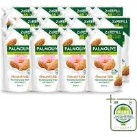 Palmolive 12 x – Handzeep Navulling – Naturals Almond Milk – 500 ml - Grootverpakking - Vaatwasstrips - Handzeep Navulling - Amandelmelk - Vegan Handzeep - Verzorgende Handzeep - Handen Reinigen
