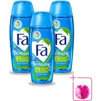 Fa 3 x - Douchegel - Zeeliefde Fresh - Verfrissend & Verkwikkend - Verzorgend - 250 ml - Bulkverpakking - Douchegel - Douchemop - Zeegeur