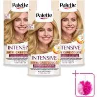 Schwarzkopf 3 x Poly Palette – Haarverf – 8-50 Midden Goudblond – 115 ml - Bulkverpakking - Haarkleur - Douchemop - Permanent haarkleuren