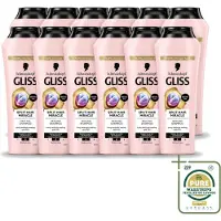 GLISS 12 x -Kur - Shampoo - Split Hair Miracle - Herstelt Gespleten Haarpunten - 400 ml - Wasstrips - Gespleten Haarpunten - Haar Herstel - Haar Versterken - Hydrolyzed Keratine - Vitamine E