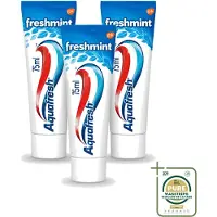 Aquafresh 3 x - Tandpasta - Freshmint 3-in-1 - Gezonde Tanden & Verfrissende Adem - 75 ml - Wasstrips - Tandpasta - Frisse Adem - Suikerzuurbescherming - Gaatjesbescherming - Tandvleesbescherming