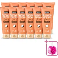 Sence 12 x - Coconut - Douchecrème - Verzorgend - 200 ml - Bulkverpakking - Douchecrème kokos - Douchemop - Kokos geur