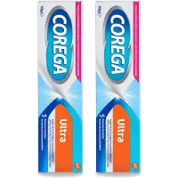 Corega 2 x Ultra Kleefcrème - Krachtig Houvast & Bescherming - Met Verfrissende Mintsmaak - 40g - Voordeelverpakking - 2 stuks