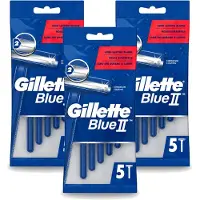 Gillette 3 x - Blue II - Wegwerpscheermesjes - Precisie & Comfort - 5 Scheermesjes - Voordeelverpakking - 3 stuks