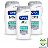 Sanex 3 x – Douchegel – Men Sensitive – 400 ml - Grootverpakking - Vaatwasstrips - Gevoelige Mannenhuid - Douchegel - Scheergel - Lichaamsschoonheid - Gezichtsverzorging