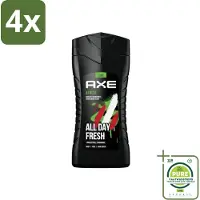 Axe - 3-in-1 Douchegel - Africa - Squeezed Mandarin & Sandalwood - 12hrs Long Lasting Scent - 250 ml - Voordeelverpakking - 4 stuks - Douchegel -