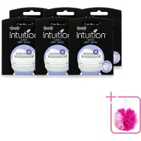 Wilkinson 6 x – Scheermesjes – Intuition Dry Skin Coconut Milk & Almond Oil – 3 Scheermesjes - Bulkverpakking - Scheermesje droge huid - Douchemop - Kokosmelk scheermesje