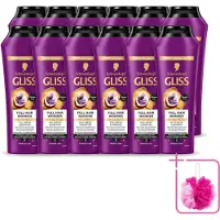 GLISS 12 x Shampoo Full Hair Wonder - 250 ml - Bulkverpakking - Haarversterkend shampoo - Douchemop - Volume voor dun haar