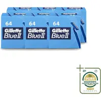 Gillette 6 x - Blue 2 - Wegwerpscheermesjes - Duurzaam en comfortabel - 64 Scheermesjes - Wasstrips - Scheermesjes - Wegwerpscheermesjes - Blue Ii - Scheerbeurt - Duurzaam