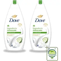 Dove 2 x – Douchegel – Refreshing – 450 ml - Grootverpakking - Vaatwasstrips - Douchegel - Frisheid - Huidverzorging - Mild Reinigen - Schuim