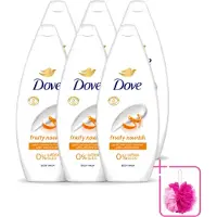 Dove 6 x Fruity Nourish - Douchegel - Sulfaatvrij - 250 ml - Bulkverpakking - Douchegel - Douchemop - Voedende douchegel