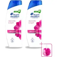 Head & shoulders 2 x - Shampoo - Smooth & Silky - 250ml - Bulkverpakking - Roosvrij haar - Douchemop - Glad haar