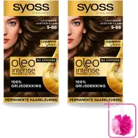 Syoss 2 x - Oleo Intense 5-86 - Haarverf - Permanente Haarkleuring - Lichtbruin - Langdurige Kleur - Bulkverpakking - Haarkleuring - Douchemop - Olie-geactiveerde kleur