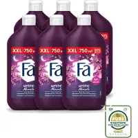 Fa 6 x - Mystic Moments - Bad- & Douchegel - Passiebloem - 750 ml - Wasstrips - Bad En Douchegel - Passiebloem - Sheaboter - Hydratatie - Verzorging