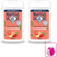 Le Petit Marseillais 2 x – Douchegel – Bio Perzik & Nectarine – Verfrissend – 250 ml - Bulkverpakking - Douchegel bio perzik en nectarine - Douchemop - Frisse douchegel