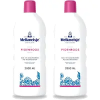 Melkmeisje 2 x - Bad & Douche - Pioenroos Geur - Verzorgend & Hydraterend - 2000 ml - Voordeelverpakking - 2 stuks