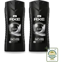 Axe 2 x XL - 3-in-1 Douchegel - Black - Frozen Pear & Cedarwoord - 12hrs Long Lasting Scent - 400 ml - Wasstrips - Douchegel - Lichaam - Gezicht - Haar - Frisheid