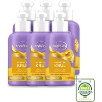 Andrélon 6 x – Leave-In Crème – Perfecte Krul – 200 ml - Grootverpakking - Vaatwasstrips - Krullen Verzorgen - Krullen Definiëren - Krullen Pluisvrij - Krullen Hyderaten - Kokosmelk Haar