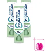 Sensodyne 3 x – Tandpasta – Proglasur Daily Protection – 75 ml - Bulkverpakking - Tanderosis bescherming - Douchemop - Gevoelige tanden
