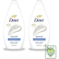 Dove 2 x Hydrate - Douchegel - Sulfaatvrij - 250 ml - Grootverpakking - Vaatwasstrips - Hydraterende Douchegel - Sulfaatvrije Douchegel - Zachte Huid - Huidverzorging - Huidhydratatie