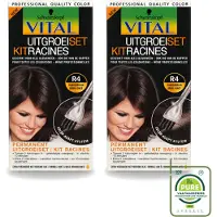 Schwarzkopf 2 x Vital - Haarverf - Uitgroeiset - R4 Donkerbruin - 60 ml - Grootverpakking - Vaatwasstrips - Haarverf - Uitgroeiset - Haarkleur - Donkerbruin - Haarverfening