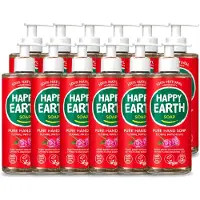 Happy Earth 12 x – Handzeep – 100% Natuurlijk Floral Patchouli – 300 ml - Voordeelverpakking - 12 stuks
