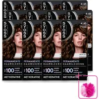 Syoss 12 x - Permanent Coloration 4-65 - Haarverf - Permanente Haarkleuring - Chocolate Copper - Grijsdekking - Bulkverpakking - Haarkleur - Douchemop - Permanent haarkleuren