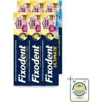 Fixodent 6 x – Kleefpasta – Ultimate Fresh – 40 g - Wasstrips - Kleefpasta - Kunstgebit - Fixatie - Voedselresten - Frisse Munt