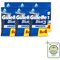 Gillette 6 x - Blue III Smooth - Wegwerpscheermesjes - Comfort en bescherming - 12 Scheermesjes - Wasstrips - Scheermesje - Scheermesjes - Scheerbeurt - Scheren - Haartjes Afsnijden