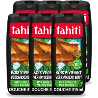 Tahiti 6 x – Douchegel – Tropenhout Vegan - 315 ml - Voordeelverpakking - 6 stuks