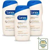 Sanex 3 x - BiomeProtect Micellair - Douchegel - Vitaliteit - 0% Sulfaat - Alle Huidtypes - 400 ml - Wasstrips - Huid Reinigen - Micellaire Douchegel - 0% Sulfaten - Huidbarrière - Huid Vitaliteit