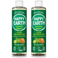 Happy Earth 2 x – Douchegel – 100% Natuurlijk Bergamot Cedarwood – 300 ml - Voordeelverpakking - 2 stuks