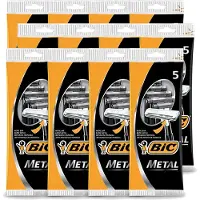 BIC 12 x - Scheermesjes - Metaal - Enkel Mesje - Wegwerpmesjes - 5 Scheermesjes - Voordeelverpakking - 12 stuks