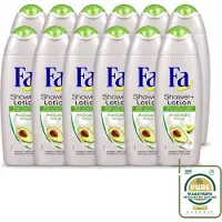 Fa 12 x - Douchecrème Met Lotion - Avocado - 250 ml - Wasstrips - Douchecrème - Bodylotion - Avocado Geur - Hydratatie - Huid Verzorging