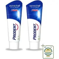 Prodent 2 x – Tandpasta – White System – Natuurlijk Witmakend – 75 ml - Wasstrips - Natuurlijk Witmaken - Tanden Witmaken - Glazuur Herstellen - Fluoride - Tanden Poetsen