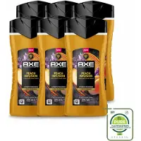 Axe 6 x – Douchegel – Peach Infusion – 225 ml - Grootverpakking - Vaatwasstrips - Douchegel - Fris Ruiken - Parfum - Patchoeli - Amber