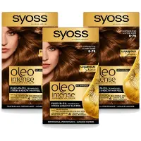 Syoss 3 x - Oleo Intense 6-76 - Haarverf - Permanente Haarkleuring - Warm Koperblond - Langdurige Kleur - Voordeelverpakking - 3 stuks