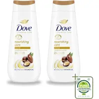 Dove 2 x Douchecrème - Nourishing Care - Arganolie - 225 ml - Grootverpakking - Vaatwasstrips - Douchegel - Voedende Huid - Droge Huid - Hydratatie - Arganolie