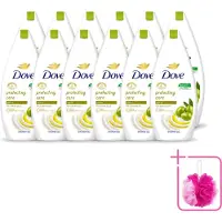 Dove 12 x Protecting Care - Douchegel - Olijfolie - Sulfaatvrij - 450 ml - Bulkverpakking - Douchegel - Douchemop - Olijfolie