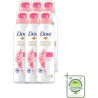 Dove 6 x – Douchefoam – Rose Oil – 200 ml - Grootverpakking - Vaatwasstrips - Douchefoam - Rozenolie - Huidverzorging - Hydratatie - Schuim
