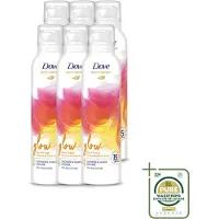 Dove 6 x – Douche- & Scheerschuim – Bath Therapy Glow – 200 ml - Wasstrips - Douche En Scheerschuim - Huidverzorging - Niacinamide - Stralende Huid - Huidbarrière