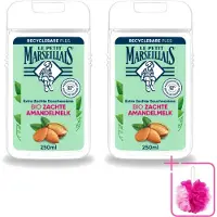 Le Petit Marseillais 2 x – Douchecrème – Zoete Amandel – Hydraterend – 250 ml - Bulkverpakking - Douchecrème - Douchemop - Amandel