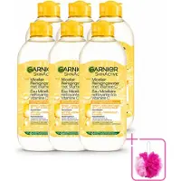 Garnier 6 x - SkinActive - Micellair Water - Vitamine C - Reinigingswater - 400 ml - Bulkverpakking - Micellair reinigingswater - Douchemop - Vitamine c