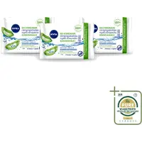 Nivea 3 x – Reinigingsdoekjes – Bio Aloe Vera – 25 Doekjes - Wasstrips - Reinigingsdoekjes - Gezichtsreiniging - Make-up Verwijderen - Oogmake-up Verwijderen - Aloë Vera