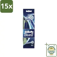 Gillette 15 x - Blue 2 - Wegwerpscheermesjes - Chromium Coating - 10 Scheermesjes - Grootverpakking - Scheermesjes - Wegwerpscheermesjes - - Gromium Coating - Comfortabele Scheerbeurt