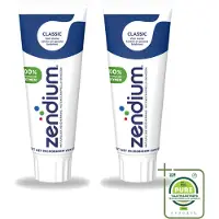 Zendium 2 x - Classic - Tandpasta - Natuurlijke Enzymen - 75 ml - Grootverpakking - Vaatwasstrips - Tandpasta - Natuurlijke Enzymen - Gezond Tandvlees - Frisse Adem - Fluoride